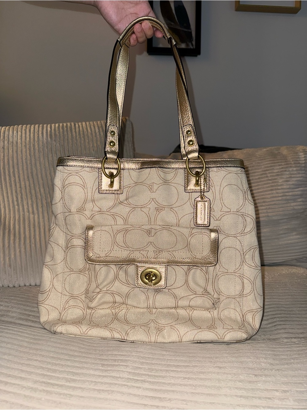 Coach Penelope Linen Signature Tote